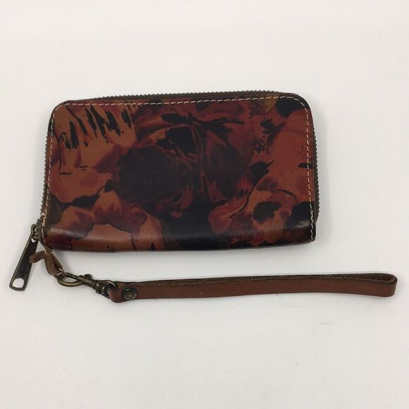 **Autographed** Patricia Nash Leather Ragusa Zip Around Wallet with Floral Print - Picture 1 of 16
